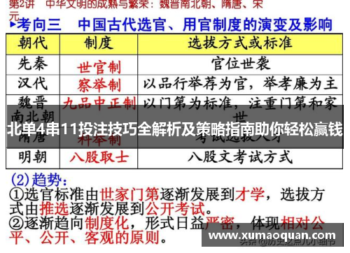 北单4串11投注技巧全解析及策略指南助你轻松赢钱